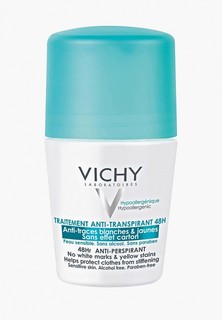 Дезодорант Vichy антиперспирант 48 ч шариковый Vichy Deodorants против белых и желтых пятен, 50 мл