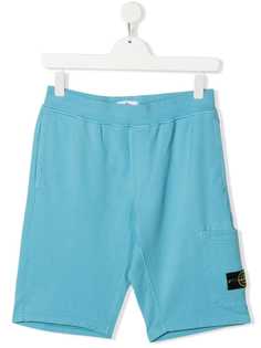 Stone Island Junior шорты с нашивкой-логотипом