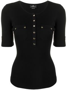 Elisabetta Franchi топ из джерси в рубчик