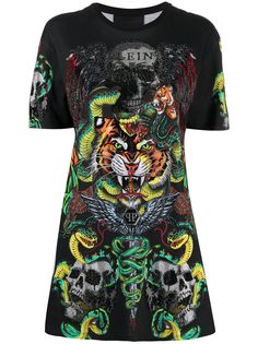 Philipp Plein платье-футболка с принтом