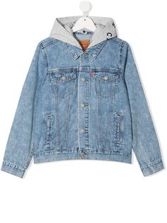 Levis Kids джинсовая куртка с капюшоном