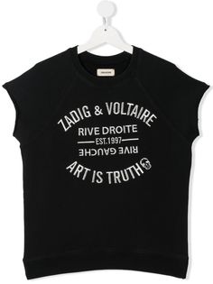Zadig & Voltaire Kids платье-футболка без рукавов с логотипом
