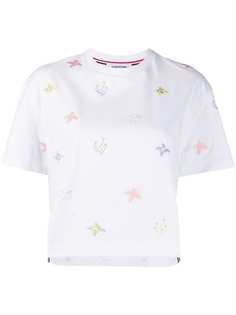 Thom Browne футболка с цветочной вышивкой