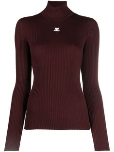 Courrèges джемпер в рубчик с логотипом