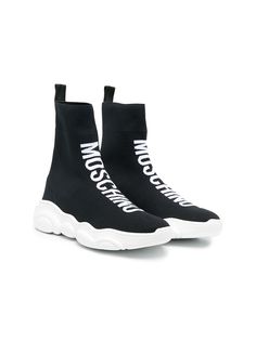 Moschino Kids кроссовки-носки с логотипом