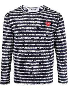 Comme Des Garçons Play полосатая футболка с нашивкой