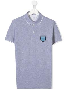 Brunello Cucinelli Kids рубашка поло с короткими рукавами и нашивкой-логотипом