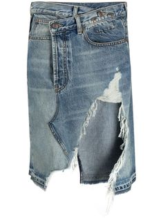 R13 джинсовая юбка миди Norbury