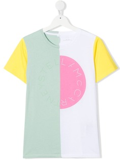 Stella McCartney Kids футболка в стиле колор-блок с логотипом