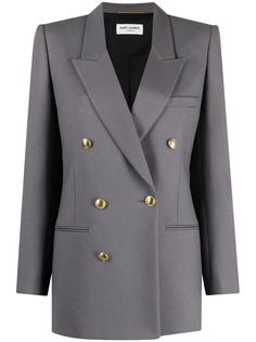 Saint Laurent двубортный блейзер с заостренными лацканами