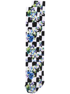 Off-White гольфы в клетку с цветочным узором