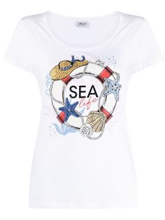LIU JO футболка с графичным принтом Sea Life
