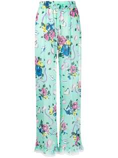 Alessandra Rich брюки с цветочным принтом