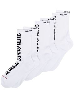 Readymade комплект из трех пар носков вязки интарсия с логотипом