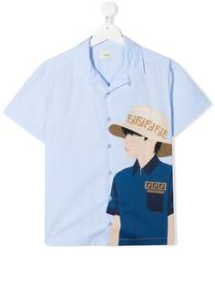 Fendi Kids рубашка с принтом Fendi Guy