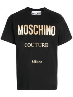 Moschino футболка Couture с вышитым логотипом