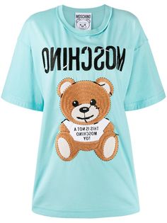 Moschino футболка оверсайз с вышитым логотипом