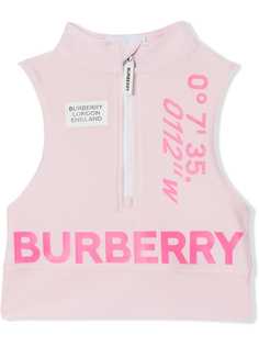 Burberry Kids укороченный топ с логотипом