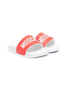 Moschino Kids шлепанцы с логотипом