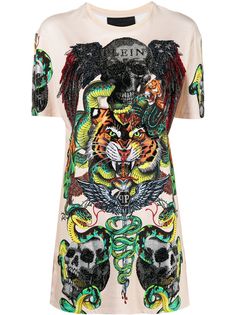 Philipp Plein платье-футболка с принтом