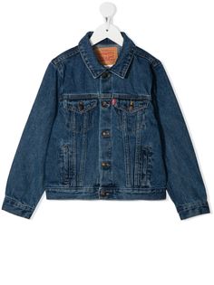 Levis Kids джинсовая куртка с заостренным воротником
