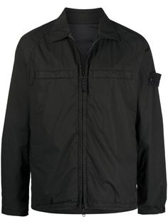 Stone Island куртка-рубашка с нашивкой-логотипом