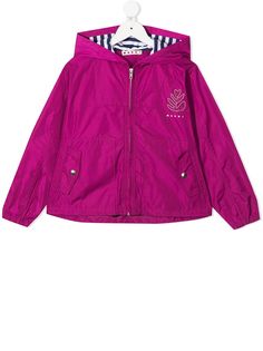 Marni Kids непромокаемая куртка с капюшоном и логотипом