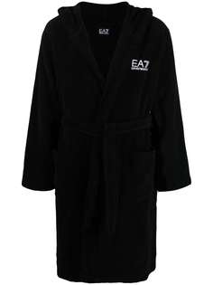 Ea7 Emporio Armani халат с вышитым логотипом