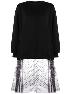 RED Valentino толстовка со вставкой из тюля пуэн деспри