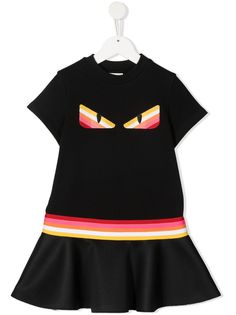 Fendi Kids платье-футболка с графичным принтом