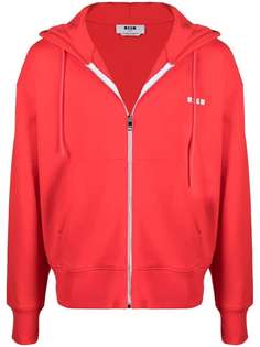 MSGM худи на молнии с логотипом