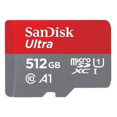 Карта памяти microSDXC UHS-I U1 Sandisk Ultra 512 ГБ, 100 МБ/с, Class 10, SDSQUA4-512G-GN6MA, 1 шт.