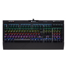 Клавиатура CORSAIR Strafe RGB MK.2 CherryMX SILENT, USB, c подставкой для запястий, черный [ch-9104113-ru]