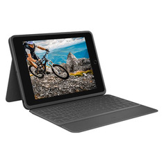 Чехол-клавиатура Logitech Rugged Folio, для Apple iPad, серый [920-009619]