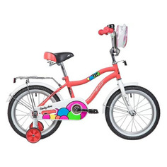Велосипед NOVATRACK Candy городской (детский), рама 11", колеса 16", коралловый/белый, 11кг [165candy.crl9]