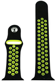 Ремешок EVA для Apple Watch 42/44 mm, черный/зеленый (AWA012BG)