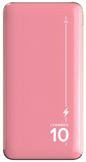 Внешний аккумулятор LYAMBDA 10000mAh PD+QC3.0 Slim Pink (LP301-PK)