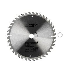 Диск пильный по дереву lom, стандартный рез, 230 х 22 мм, 40 зубьев