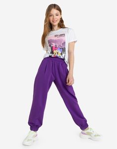Фиолетовые спортивные брюки для девочки Gloria Jeans