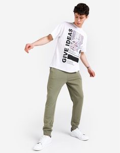 Оливковые спортивные брюки-джоггеры с надписью Gloria Jeans