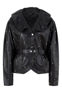Черный кожаный жакет с заклепками Isabel Marant