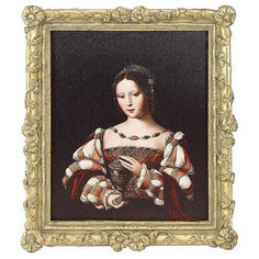 Картина в квадратной раме Glasar Женщина с вазой, масло, 28x3x33 см ГЛАСАР