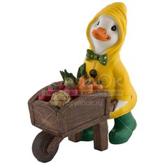 Фигурка садовая Утка с тачкой овощей 169306