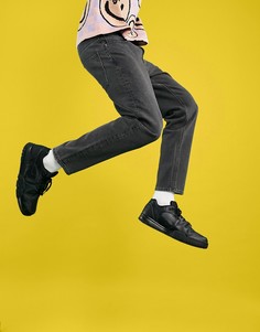 Черные джинсы классического кроя из плотного материала с винтажным выбеленным эффектом ASOS DESIGN-Черный цвет
