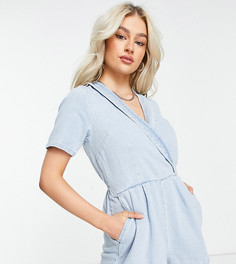 Голубой ромпер с запахом Miss Selfridge Petite
