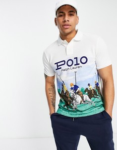 Футболка-поло из пике с принтом рисунка с игрой в поло и логотипа спереди Polo Ralph Lauren-Многоцветный