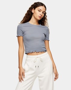 Серая футболка Topshop-Коричневый цвет
