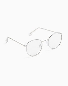 Круглые очки для чтения в серебристой оправе Topman-Серебристый