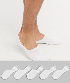 Набор из 5 пар незаметных белых носков с гелевыми вставками Topman-Белый