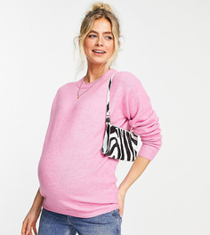 Розовый oversized-джемпер с круглым вырезом ASOS DESIGN Maternity-Розовый цвет